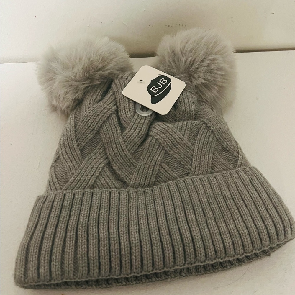 bjb hats with two pom poms